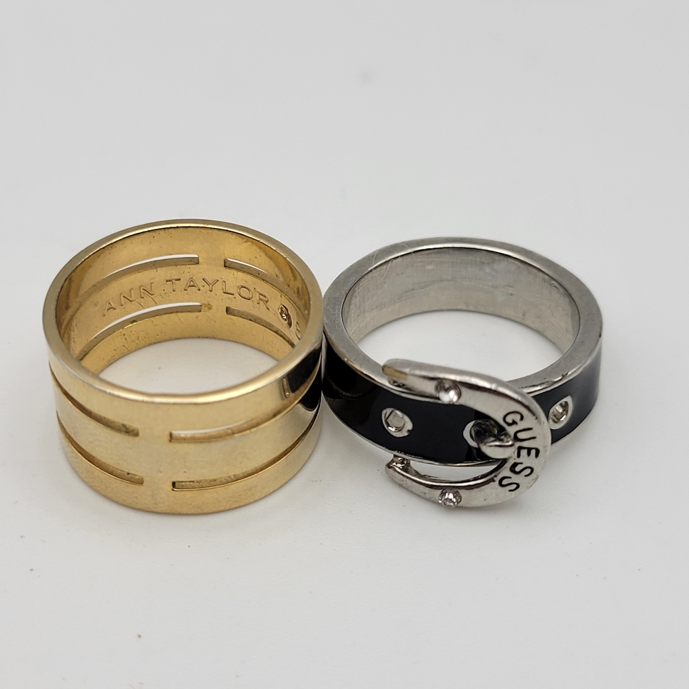 Ann Taylor Gold and Guess Buckle Lot of 2 Rings